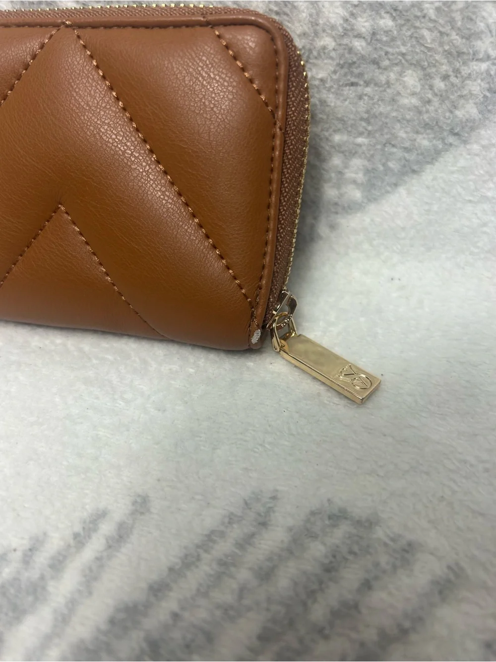 Victoria Secret tan/brown small wallet with gold hardware